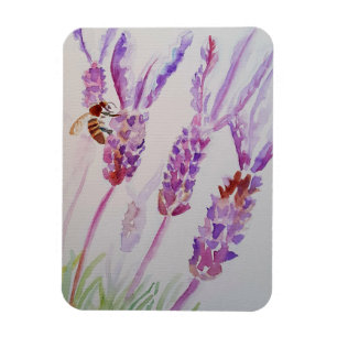Lavendel Blume und Bienenwasserkunst Magnet