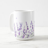 Lavendel Blume und Schmetterlinge Kaffeezubereitun Kaffeetasse (Vorderseite Links)