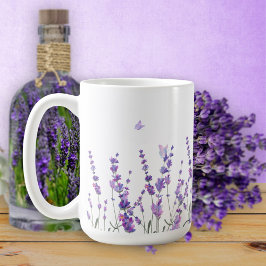 Lavendel Blume und Schmetterlinge Kaffeezubereitun Kaffeetasse