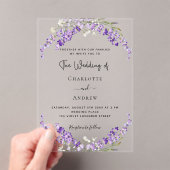 Lavendel Blume Violett Hochzeit klar Acryleinladungen (Insitu (Handheld))