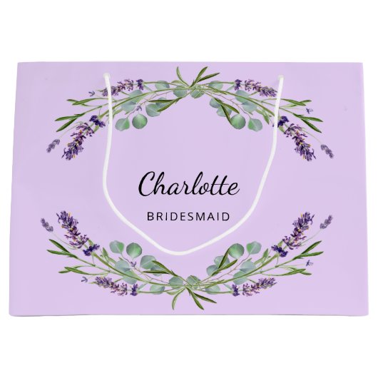 Lavendel Blume violette Brautjungfrau Große Geschenktüte (Vorderseite)