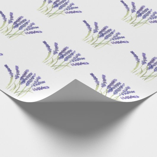 Lavendel Blume Violette Kräuter Wasserfarben Geschenkpapier (Ecke)