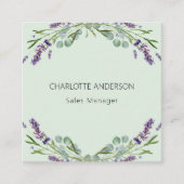 Lavendel-Blume violetter QR-Code Quadratische Visitenkarte (Vorderseite)