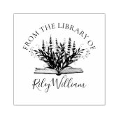 Lavendel-Blume wächst aus dem Buch-Buchzeichen Gummistempel (Prägung)