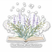 Lavendel-Blume wächst aus dem Buchlesekonzept Aufkleber (Vorderseite)