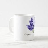 Lavendel-Blume Wasserfarbe Kaffeetasse (Vorderseite Links)