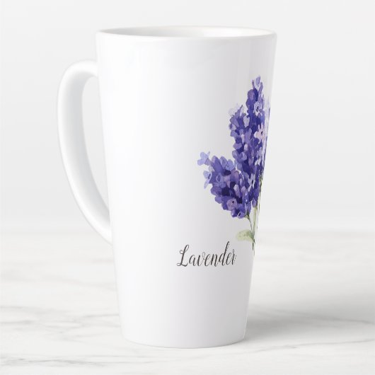 Lavendel-Blume Wasserfarbe Milchtasse (Linke Ecke)