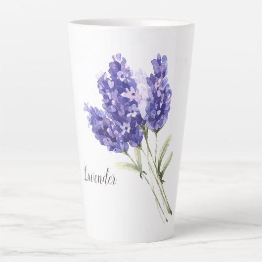 Lavendel-Blume Wasserfarbe Milchtasse (Vorderseite)