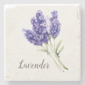 Lavendel-Blume Wasserfarbe Steinuntersetzer (Vorderseite)