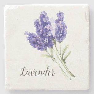 Lavendel-Blume Wasserfarbe Steinuntersetzer