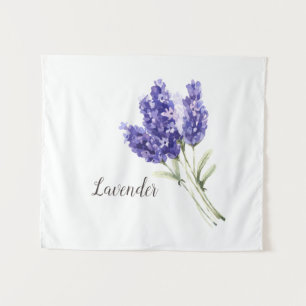 Lavendel-Blume Wasserfarbe Wandteppich