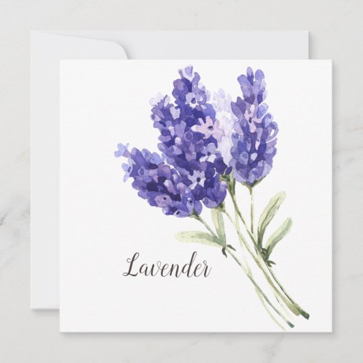 Lavendel-Blume Wasserfarben-Blankenkarte (Vorderseite)