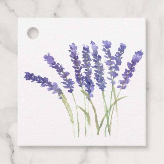 Lavendel-Blume Wasserfarbene, rustikale Kräuter Geschenkanhänger (Vorderseite)