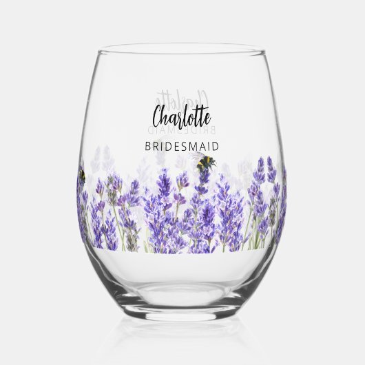 Lavendel-Blume Weinglas Ohne Stiel (Vorderseite)