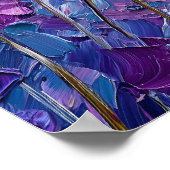 Lavendel Blumen Abstraktes Ölmalerei-Wandkunst Poster (Ecke)