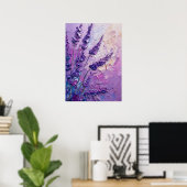 Lavendel Blumen Abstraktes Ölmalerei-Wandkunst Poster (Heimbüro)