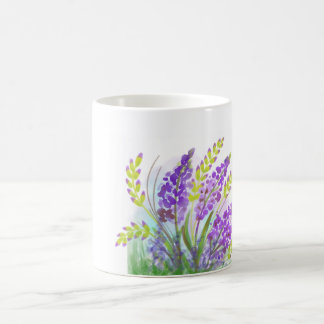 Lavendel-Blumen-Aquarell-Tasse | Botanischer Laven Kaffeetasse