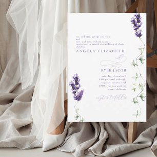Lavendel Blumen Beide Eltern Hochzeit Einladung
