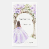 Lavendel Blumen Bogen Kleid Sweet 16 Serviette (Vorderseite)