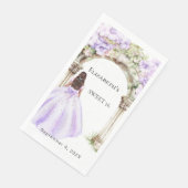 Lavendel Blumen Bogen Kleid Sweet 16 Serviette (Ecke)