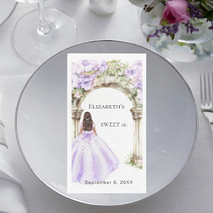 Lavendel Blumen Bogen Kleid Sweet 16 Serviette