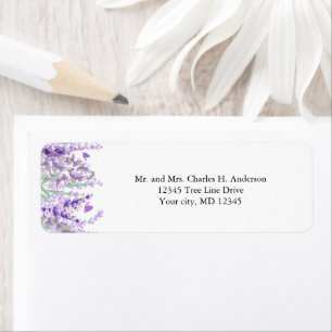 Lavendel Blumen Botanische Hochzeit Rücksendeadres