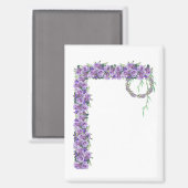 Lavendel Blumen Botanische Postkarte Magnet (Vorderseite/Rückseite)