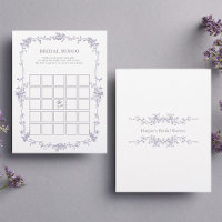 Lavendel-Blumen- 'Bridal Bingo' Brautparty-Spiel