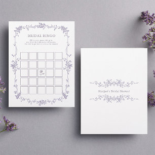Lavendel-Blumen- 'Bridal Bingo' Brautparty-Spiel