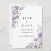 Lavendel Blumen Elegante Hochzeit Termin merken Da Save The Date (Vorderseite)