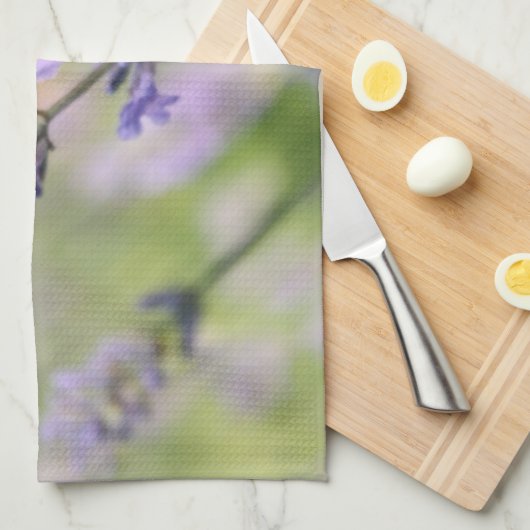 Lavendel-Blumen Geschirrtuch (Viertel Falte)