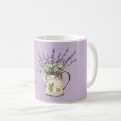 Lavendel-Blumen-Gießkanne Kaffeetasse (VorderseiteRechts)