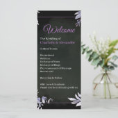 Lavendel-Blumen-Gotische-Hochzeitsprogramm (Stehend Vorderseite)