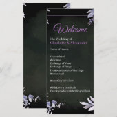 Lavendel-Blumen-Gotische-Hochzeitsprogramm (Vorne/Hinten)
