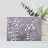 Lavendel-Blumen-Hochzeit-Dankeskarten (Stehend Vorderseite)