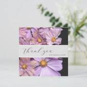 Lavendel-Blumen-Hochzeit-Dankeskarten Dankeskarte (Stehend Vorderseite)