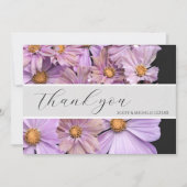 Lavendel-Blumen-Hochzeit-Dankeskarten Dankeskarte (Vorderseite)