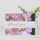Lavendel-Blumen-Hochzeit-Dankeskarten Dankeskarte (Stehend Vorderseite)