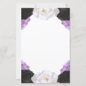 Lavendel-Blumen-Hochzeits-Menükarte (Rückseite)