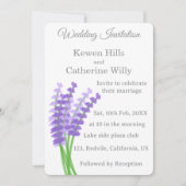 Lavendel-Blumen-Hochzeitseinladung Einladung (Vorderseite)