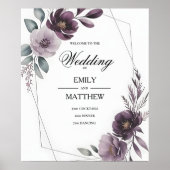 Lavendel-Blumen-Hochzeitsposter-Schild Poster (Vorne)