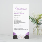 Lavendel-Blumen-Hochzeitsprogrammkarte (Stehend Vorderseite)