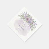 Lavendel Blumen Hochzeitsserviette Serviette (Ecke)