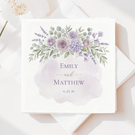 Lavendel Blumen Hochzeitsserviette Serviette