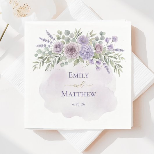 Lavendel Blumen Hochzeitsserviette Serviette