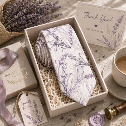 Lavendel Blumen Krawatte
