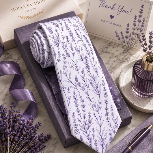 Lavendel Blumen Krawatte