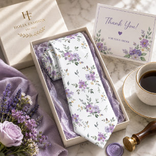 Lavendel Blumen Krawatte