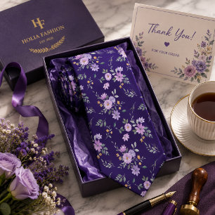 Lavendel Blumen Krawatte