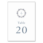 Lavendel-Blumen-Monogramm-Hochzeitstisch-Nummer Tischnummer (Rückseite)